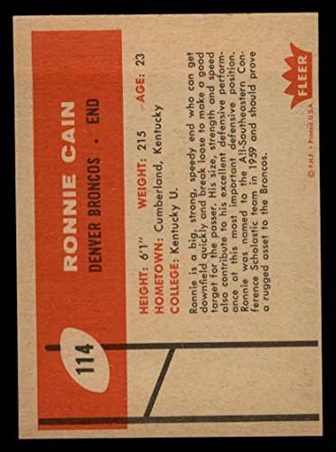 1960 Fleur 114 Рони Кейн Denver Broncos (Футболна карта) в Ню Йорк Broncos
