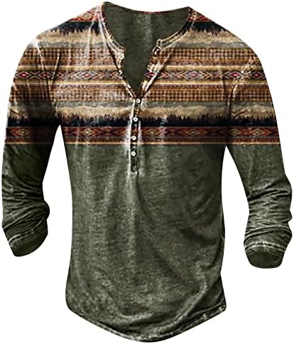 Мъжки Блузи, Блузи, Плюс Размера на 3D Дигитален Печат Яка-Часова 6 Копчета Ретро Пуловер Модни Блузи