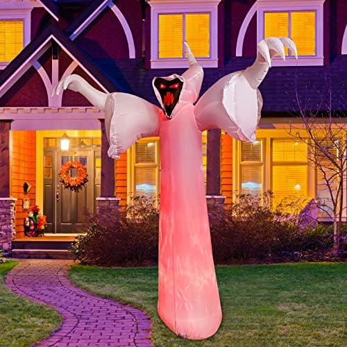 Надуваеми Играчки за Хелоуин GOOSH на Височина 12 метра, Гигантски Зловещ Призрак Мрачен Жнеца за Отглеждане на Червени