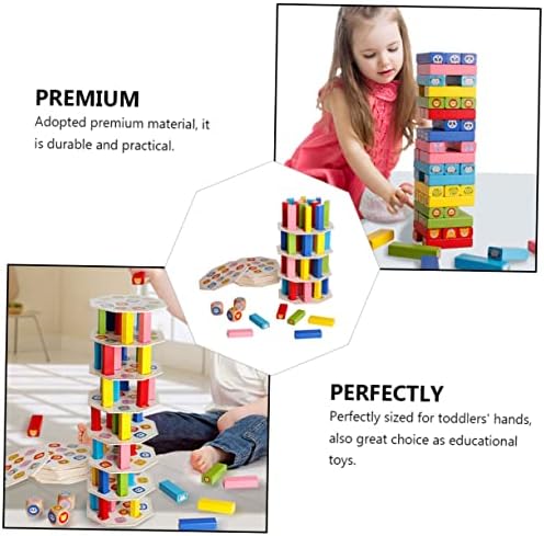 TOYANDONA 1 Комплект Играчки за подреждане блокове, Блокове за Деца, Детски Дървени Играчки, Образователни Играчки-Укладчики,