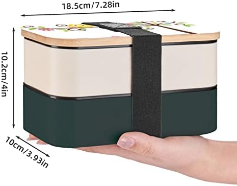 Кутия за Bento със сладък анимационен совой, цветове от дърво и протеини, с подобрени регулируема каишка, штабелируемый