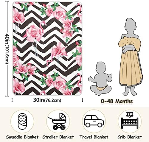 Пеленальное Одеяло с фламинго и цветя, Памучно Одеало за Бебета, Като Юрган, Леко Меко Пеленальное одеало за детско