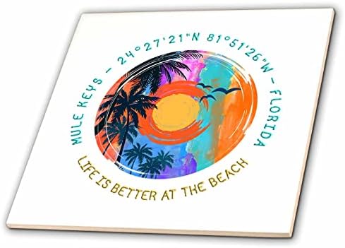 3dRose Mule Keys, Флорида. Животът на плажа е по-добре, подарък за спомен от пътуването - Tiles (ct-363925-7)