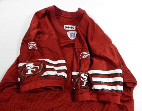 2004 San Francisco 49ers Blank # Game Освободен Червена Риза 40 DP34708 - Използваните тениски за игри NFL без подпис
