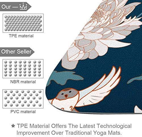 DJROW килимче За Йога Ретро Японски Национален Цветето Хризантема Натурален Подложка За Упражнения Пилатес Еко-Мат