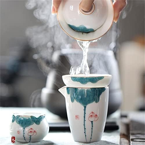XWOZYDR Lotus Ръчно рисувани Грънчарска пещ Cha Hai Керамични Чай Отделен Инструмент, Кунг-фу, Определени