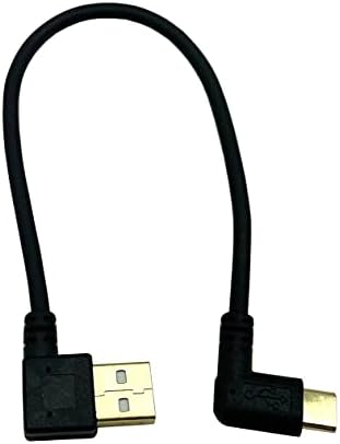 Кабел Dafensoy USB Type C 90 градуса, Кабел за бързо зареждане Type C, Кабел за зареждане от USB A преди USB 2.0