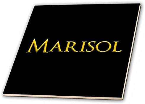 3дРоза Marisol - често срещано женско име в Америка. Плочки-талисман, жълт на цвят в черно (ct_349702_1)