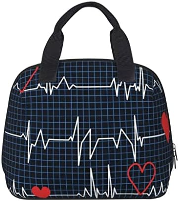 DXMRWJ Водоустойчива чанта, Изолирани чанти за Обяд, дамски чанти с шарките на сърцето, Калъф за хранене, Охлаждане,