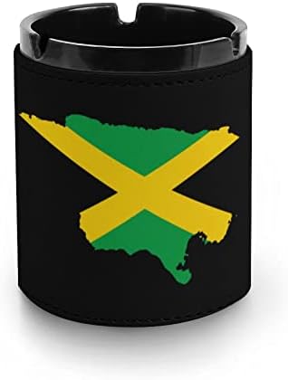 Ямайски Флаг Карта Пепелник От Изкуствена Кожа, Цигари, Държач за Пури, Пепелник за Домашния Офис, Декорация