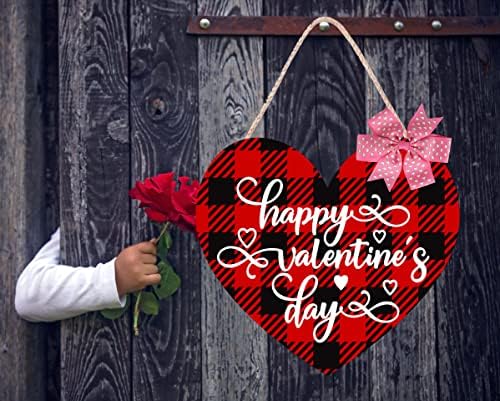 CYNOSA Врата Табела за Свети Валентин за Входната врата Love Heart Честит свети валентин Day Подвесная Знак в Червено-Черна