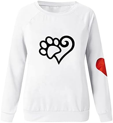 Ризи с Деня на Свети Валентин, Върхове с кръгло деколте, Блузи с дълъг ръкав, Свитшоты с изображение на Сърце Любов, Тениски