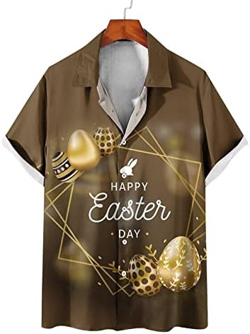 Великденски Тениски за Мъже С Надпис Happy Easter, Ризи С Ревери и Забавно Кроличьим Принтом, Пуловери с Яйца,