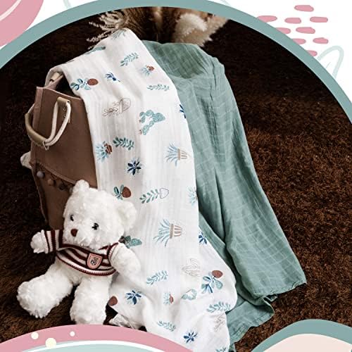 Littlebean Детско Пеленальное Одеяло, Комплект за Новородено, за Момичета, Момчета 0-6 Месеца и по-Големи Неутрални Цветове