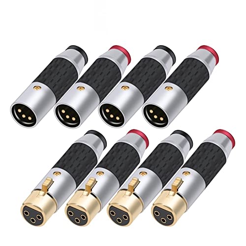 Конектор за микрофонного кабел GRUNI X L R XLR-жена или XLR-мъжки 3-пинов Директен черно-червена запушалка 10шт (Цвят: 10xD1009F-Черен)