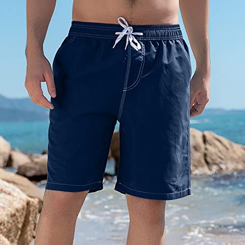 Стрейчевые Плажни къси Панталони за Мъже, Свободни бързо съхнещи Плажни Топене, Дишащи Шорти за Къпане на Експозиции с Джобове