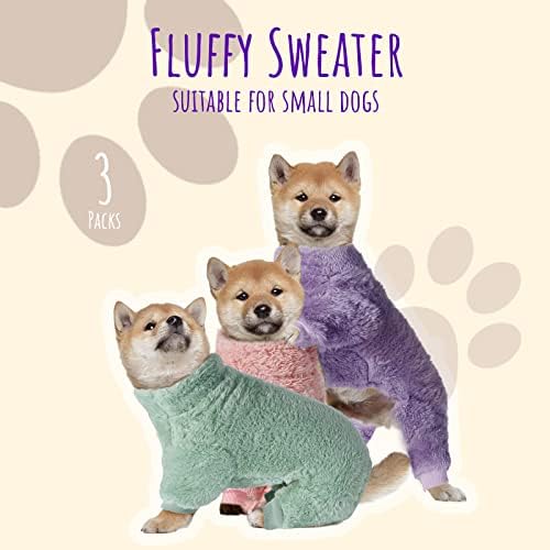 Комплект от 3 теми, Пижами за малки кучета, Облекло за кутрета, Зимни палта за кучета, Еластична Пижами за кучета, Кожен