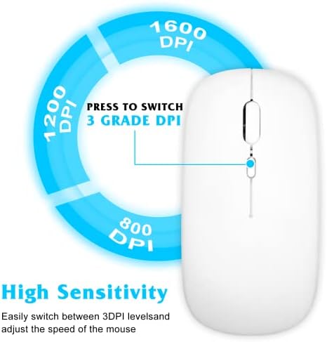 UrbanX 2,4 Ghz и Bluetooth-мишка, Акумулаторна Безжична мишка за Fire HD 10 (2017) Безжична мишка с Bluetooth