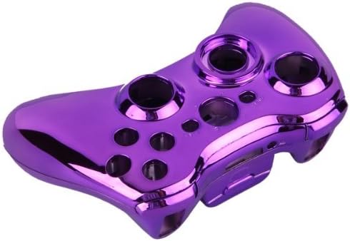 abcGOODefg® Сребристо-Червен Хромиран Калъф с пълен корпус за Безжичен контролер Xbox 360 [Xbox 360] (лилаво)