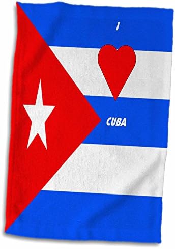 3dRose Florene Любов към флагам страни - обичам Куба - Кърпи (twl-51540-1)