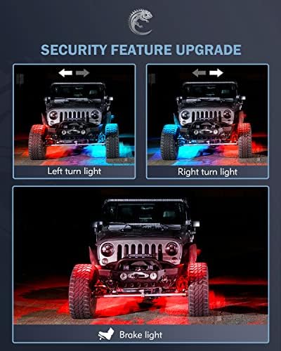 Lupar Bluetooth RGB Rock Светлини Комплект с дистанционно управление, Многоцветен авто лампа с подсветка Whee