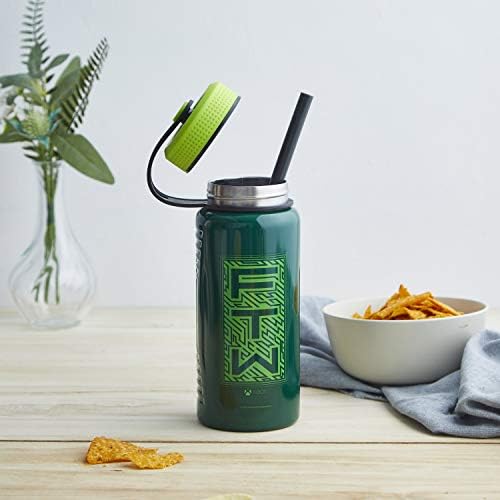 Здрава спортна бутилка за вода Zak Designs 24 грама 18/8 неръждаема стомана С Вакуумна изолация, която Лесно се улавя и запазва напитките студени (24 унции, Xbox), зелена