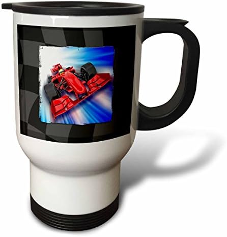 Пътна чаша за състезателни автомобили 3dRose на Формула 1, 14 грама, Бяла