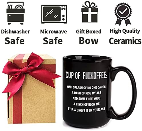 Кафеена чаша Anauana Cup of F * offee, Чаша с Саркастическими забележки, Подаръци за колеги в офиса, на мама,