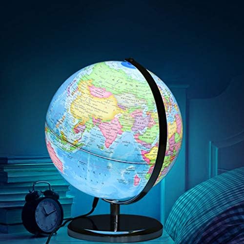 POPETPOP Настолен Глобус с Подсветка Light Up World Globe Образователен Земния Глобус със Стойка Learn Earth Geography