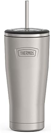 СЕРИЯ ICON ОТ THERMOS Чаша за студена вода от неръждаема стомана с соломинкой, 24 грама, матирана неръждаема стомана