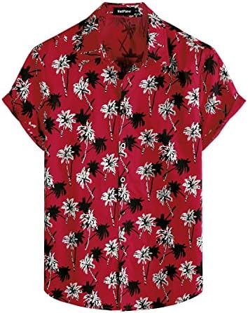 VATPAVE Мъжки Хавайски Ризи с копчета и Къс Ръкав, Плажни Ризи, Костюми, Летни Ежедневни Тоалети Алоха