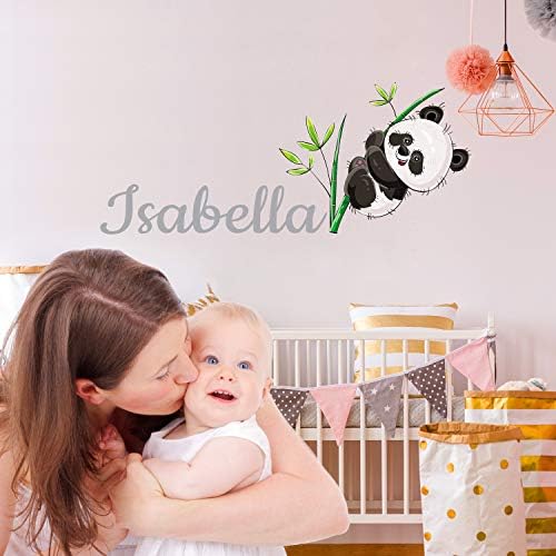 Потребителско име Мечка Панда и клони - Baby общото правило / Boyl - Стикер на стената в детската стая и за декорация