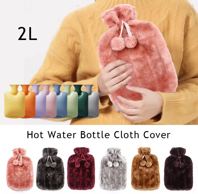 Текстилен калъф за бутилки с гореща вода OUSS, Гумена Топла детска топло за ръцете и краката обем 2 Литра Твърд Калъф
