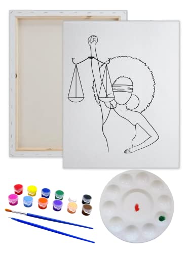 Essenburg Предварително Съставен Платно Lady Justice Paint Kit | За възрастни и тийнейджъри, Направи си сам, сам, сам,