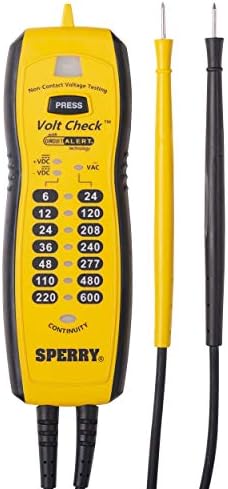 Тестер за напрежение и приемственост Sperry Instruments VC61000 Volt Check, Черно и Жълто