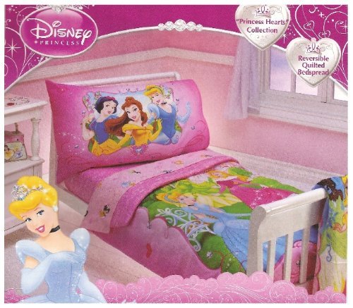 Комплект покрива възглавница за деца от 2 теми и Чаршаф хипита - Отговаря на колекция Princess Hearts