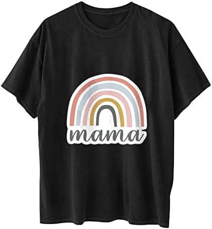 2023 Памук с Къс Ръкав Мама Графичен Случайни Свободен Приятелка Средновековна Блуза, Тениска за Момичета Мъжки