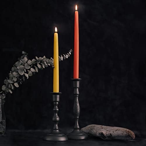 Конусни Свещи чист Пчелен восък Bluecorn Beeswax, Двойка (2 свещи) (Слонова кост, 10 инча)
