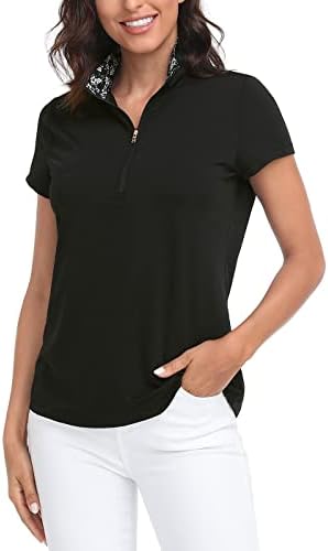 Дамски ризи Топка за голф, LRD, Тенис Риза с къс ръкав UPF с цип 30 четвърт