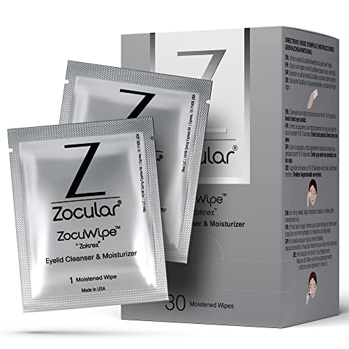 Кърпички за очи Zocular Zocuwipe с комплекс от бамя - Тампони за почистване и овлажняване на клепачите 30 карата + гел за очи Zocufill Еликсир и серум за лице