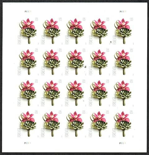 Модерна Boutonniere Forever Stamps, 20 листа - Сватбена марка (Опаковка от 5 листа, 100 марки)