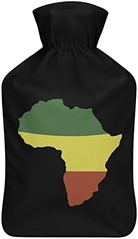 Карта на Африка Флаг Чанта за Топла Вода с Капак 1Л Инжекционни Гумени Бутилки с Гореща Вода, за Защита на Ръцете От Студ