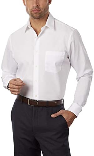 Мъжки Приталенная Бяла риза от поплин Van Heusen