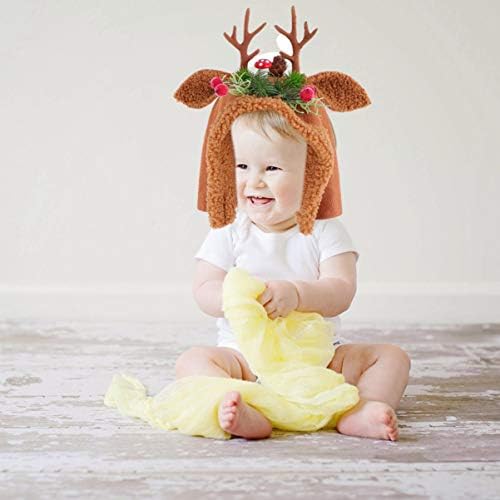 Костюм за новородени Amosfun, шапка с елени, реквизит за снимки на новородени, костюми за момчета и момичета (кафяв)