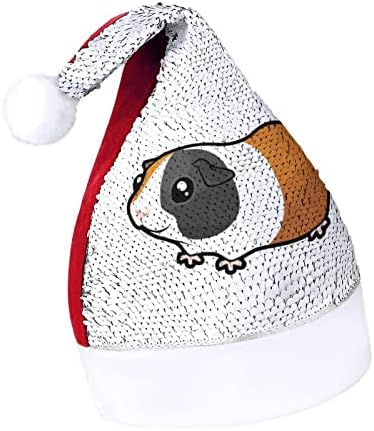 Коледни шапки с пайети, за морски свинчета, Коледна шапка на Дядо Коледа за възрастни, костюми за забавно коледно парти,