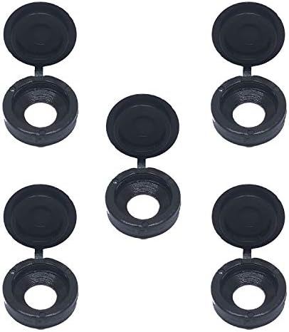 YouU 50 броя Пластмасови Сгъваеми капачки с винтове, Сгъваеми капачки за перална машина - 2 Цвят По избор - Бял, черен (Black)