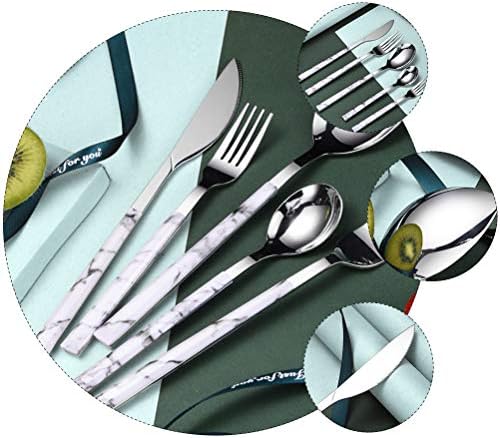 Лъжица DOITOOL, 5 бр. луксозен комплект съдове за готвене от неръждаема стомана, маса за хранене, комплект ножове, вилици,
