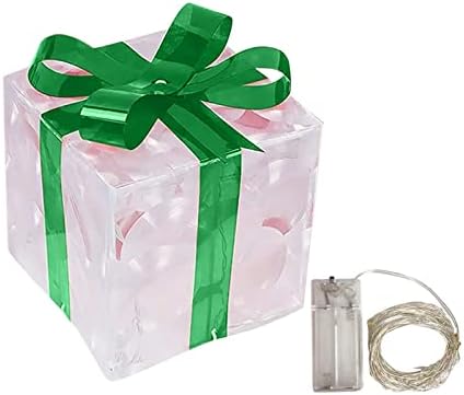 Коледни Висящи Украшения Голямо Коледно Светлинен Украса Подарък Кутия Украшение С Лък Коледно Осветление Кутия За Външно