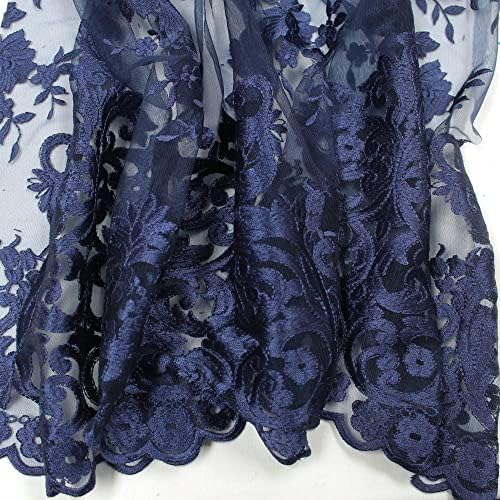 Нови тъкани Daily Teagan Тъмно Синьо Дамасский Дизайн, Бродирани върху Вкара Завързана кърпа двор - 10027 ярда (50x36