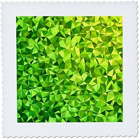 Мозайка 3dRose зелен цвят във форма на неправилен триъгълник - квадрати за завивки (qs_358134_10)